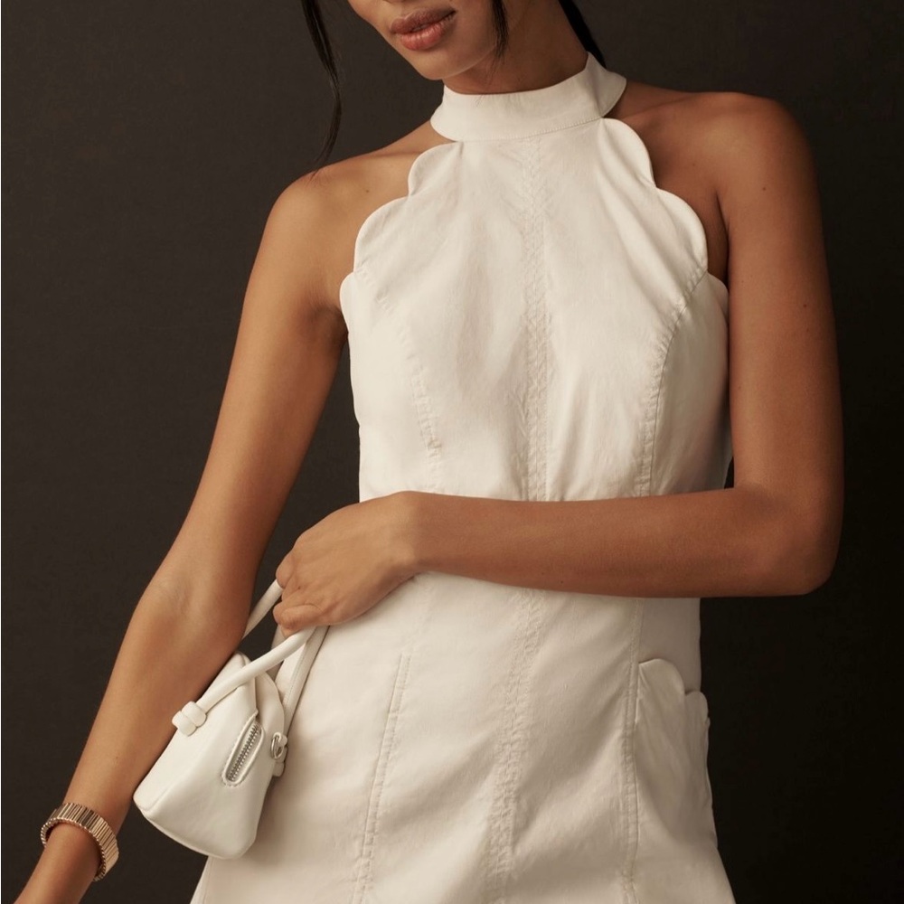 By Anthropologie Scallop Halter Romper Brand New with Tags